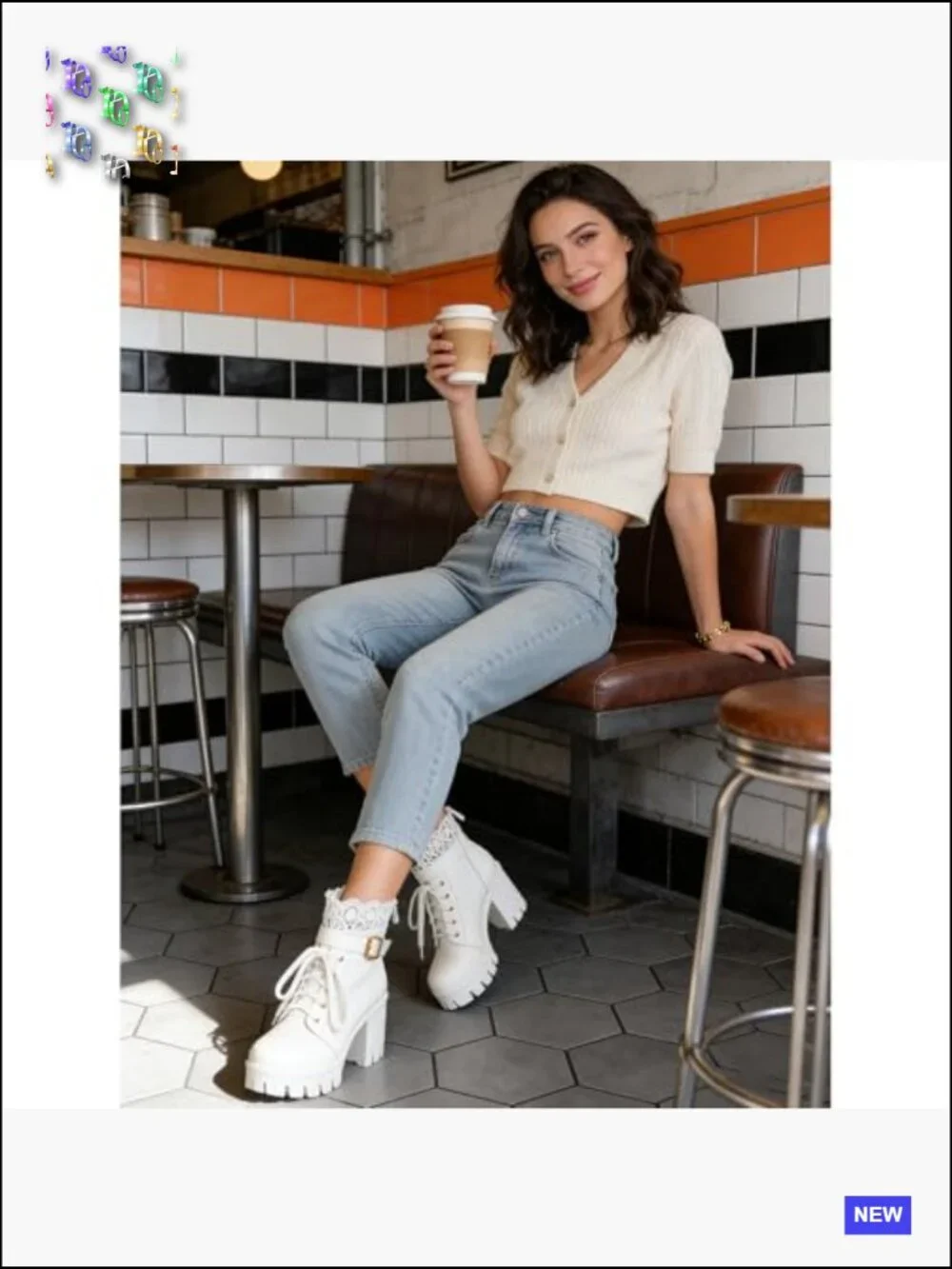 Chunky Platform Ankle Boots Lace Up Back Zipper High Heel Goth